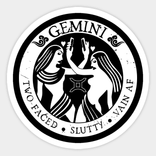 Savage Gemini Zodiac Antisocial Astrology Sticker